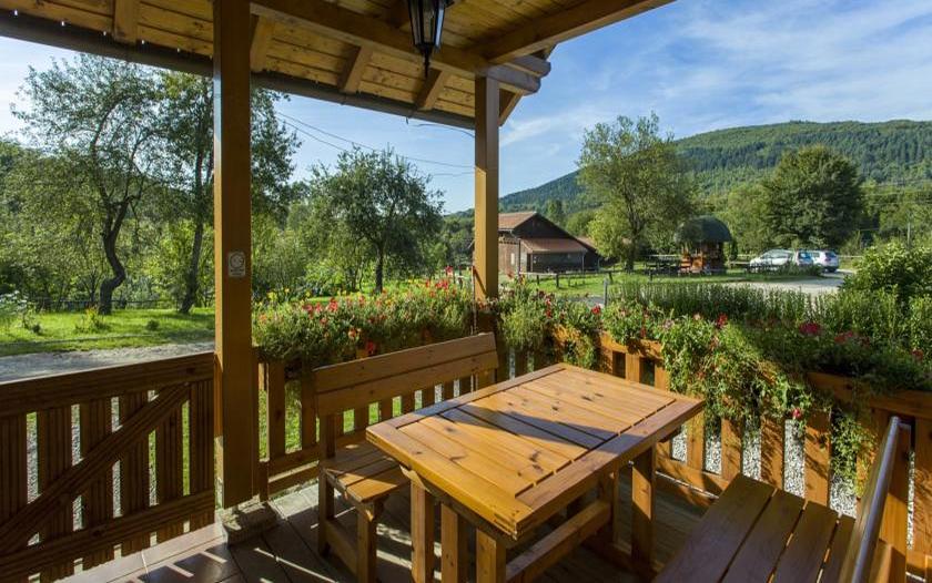 Beautiful view from the terrace towards Plitvice Lakes